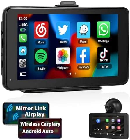 Podofo Wireless Apple Carplay Android Car Portable Car Radio Inch