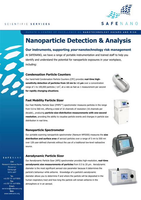 PDF Nanoparticle Detection Analysis Safenano Org Particle