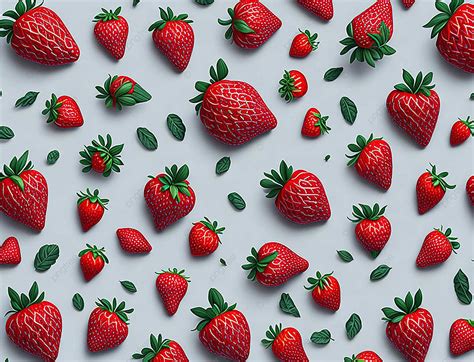 Delicious Strawberry Pattern Background Strawberries Pattern Fruit