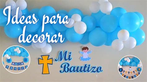 Decoración con globos y banderines para Bautizo Decoration with