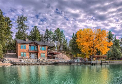 Kings Point Flathead Lake Montana Concrete Log Siding Cabin Everlog