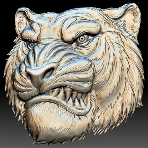 Lion Head STL File 3d Model Relief For CNC Router Or 3D Printer