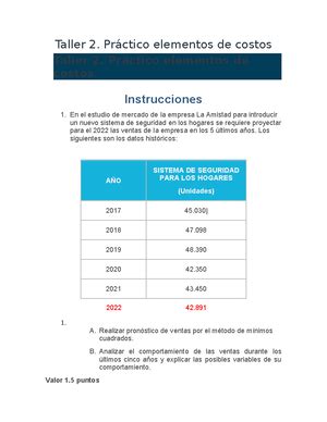 Costos Y Presupuestos Estudio DE CASO Vamos A Abordar Cada Punto