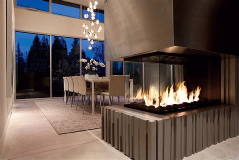 Modern Fireplace Design - Contemporary - Dining Room - san francisco ...