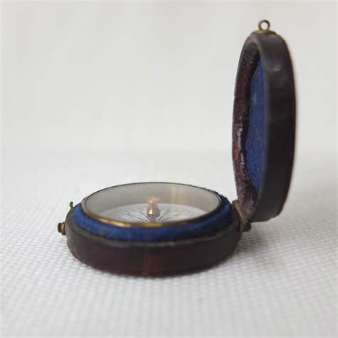 Victorian Pocket Compass With Morocco Leather Case 1860 Compass Library