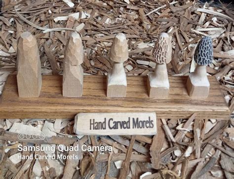 How To Carve A Morel Mushroom Carving Hand Carved Dremel Wood Carving