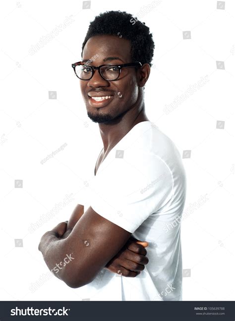 Black Man Posing With Crossed Arms And Wearing Glasses Stock Photo 105639788 : Shutterstock