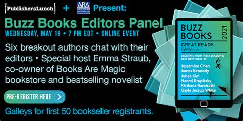 Save Your Place For The Buzz Books Editors Panel Publishers Lunch