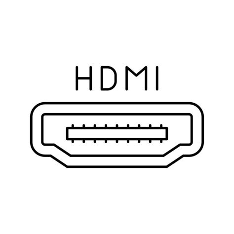 Hdmi Port Line Icon Vector Illustration 19003467 Vector Art At Vecteezy