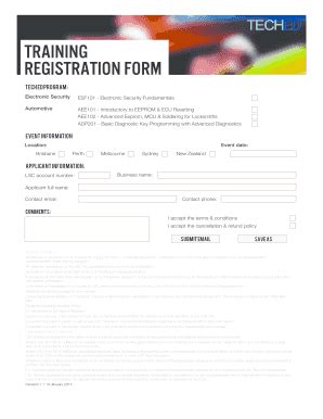 Fillable Online Training Registration Form LSC Fax Email Print