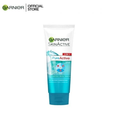 Garnier Skin Active Pure Active 3 In 1 Wash Scrub Mask For Oily