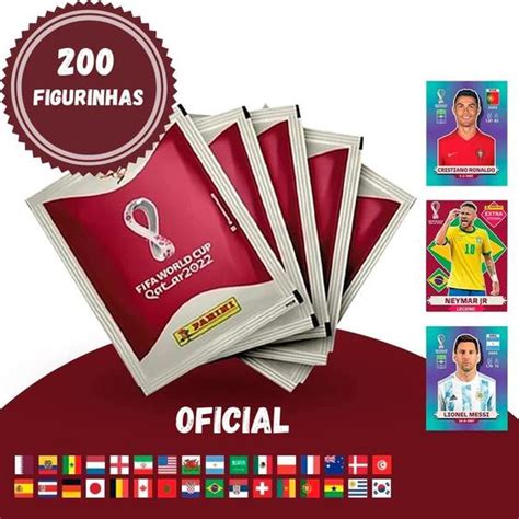 Kit 200 Figurinhas Copa Do Mundo 2022 40 Pacotinhos Oficial