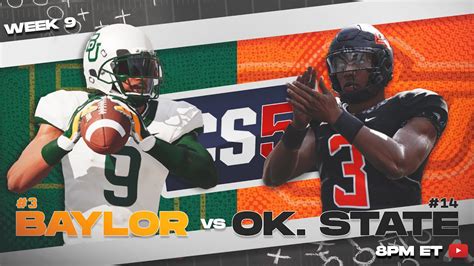 3 Baylor Vs 14 Oklahoma State Week 9 Premiere Game RFL College