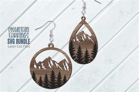 Mountain Earrings SVG Laser Cut Files Glowforge Files