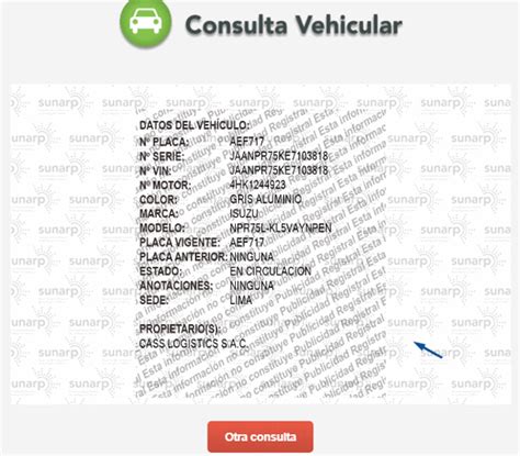 Consulta Sunarp En Lnea Consulta De Placa