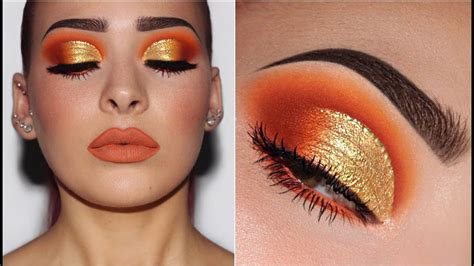 Orange And Yellow Gold Makeup Tutorial Youtube