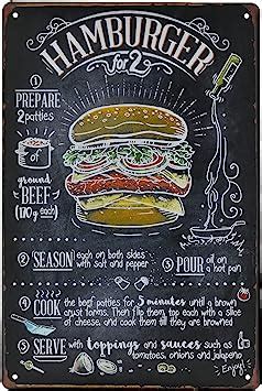 Amazon Treeperi Fast Food Vintage Tin Sign Hamburger Retro Metel