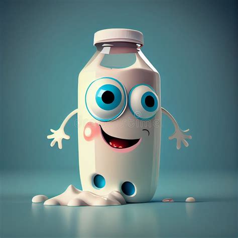 Cute Cartoon Bottle Of Milk With Big Eyes Stock Illustration Illustration Of Lactose Bottle