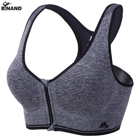 Binand Running Yoga Sportbeha Rits Padded Push Up Shockproof Wirefree