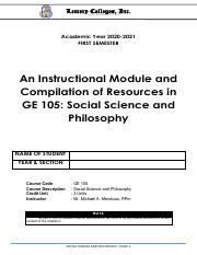 Ge Social Science And Philosophy Lesson Pdf Lemery Colleges