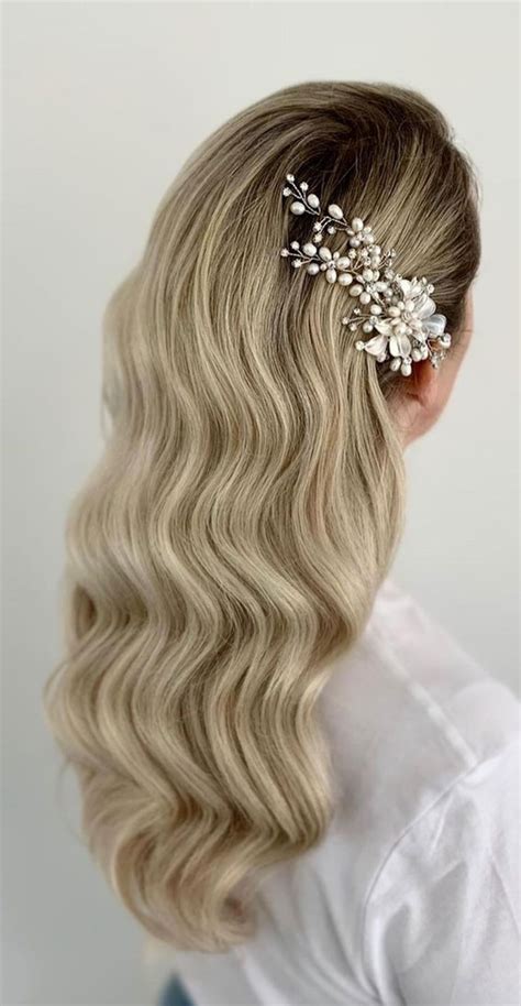 57 Different Wedding Hairstyles For Any Length Soft Hollywood Wave