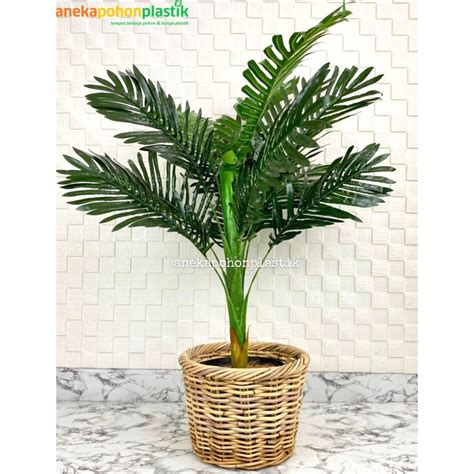 Jual Pohon Daun Palem T X Semi Latex Cover Pot Keranjang Rotan