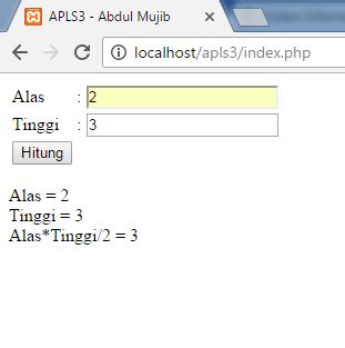 Membuat Aplikasi Perhitungan Luas Segitiga Dengan Menggunakan Php Dan