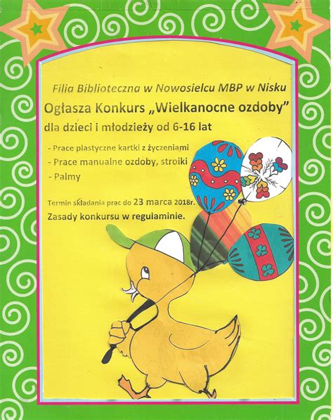 Konkurs Wielkanocne Ozdoby Miejska Biblioteka Publiczna W Nisku