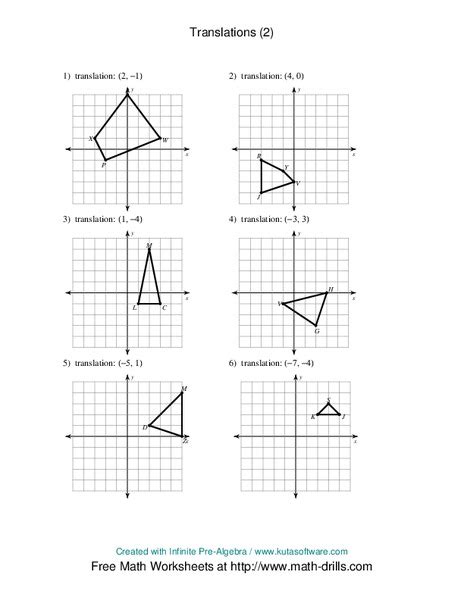 Translations And Reflections Practice Worksheets