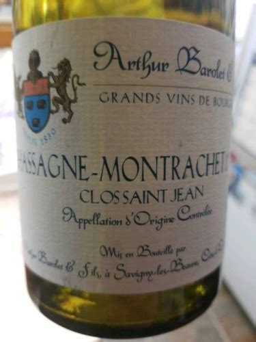 Arthur Barolet Fils Chassagne Montrachet 1er Cru Clos Saint Jean