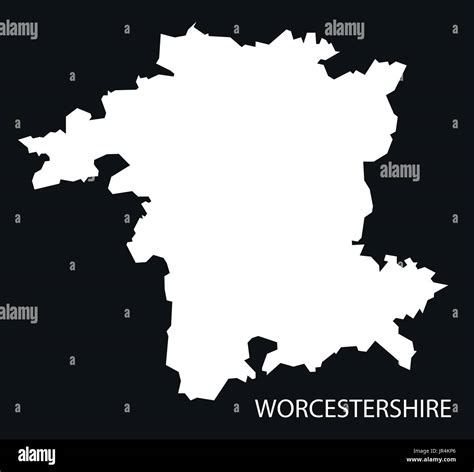 Worcestershire England Uk Map Black Inverted Silhouette Illustration Stock Vector Image And Art