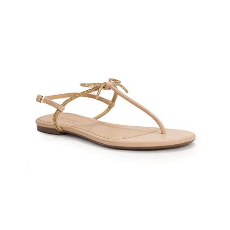 Sandalia Rasteira Vestige Nude Laço Hotfix