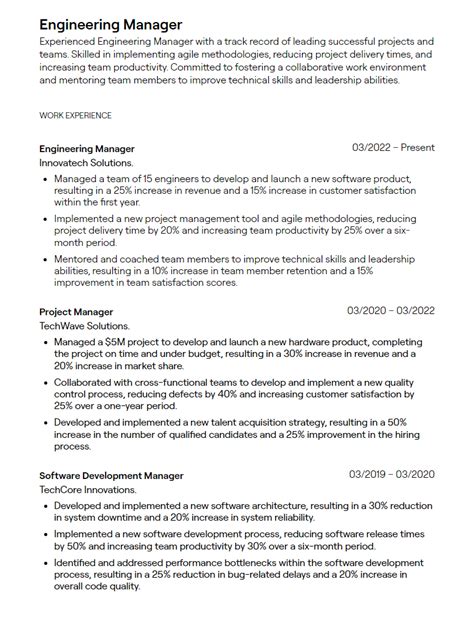 6 Engineering Manager Resume Examples With Guidance