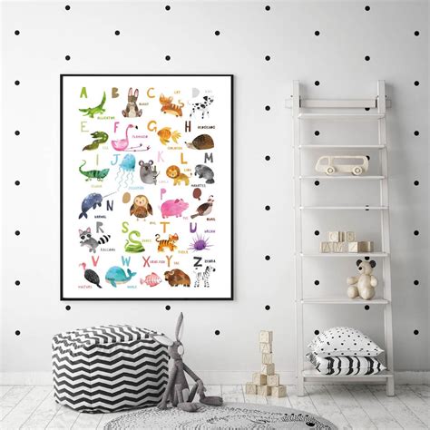 Alphabet Nursery Print, ABC Nursery Wall Art Print, Alphabet Print Kids ...