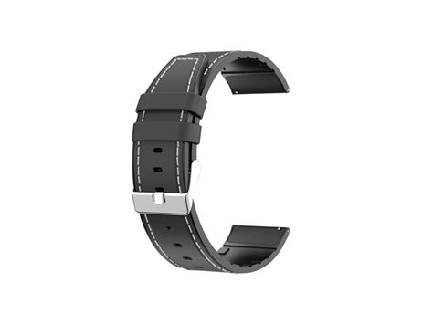 Bracelete Couro E Silicone Premium Para Xiaomi Watch S Active Preto