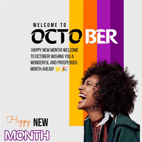 Hello October Happy New Month October Greet Template Postermywall