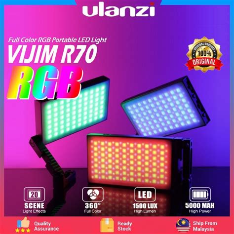 Ulanzi VIJIM R70 Full Color Dimmable RGB Led Video Light With Magic Arm ...