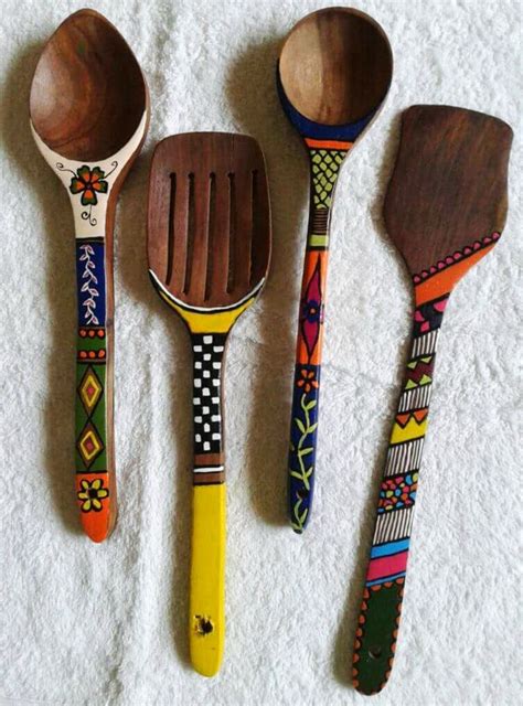 Hand Painted Wooden Spoons Painted Spoons Spoon Crafts Wood Art Diy