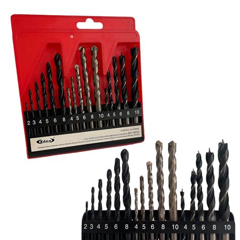 KIT JOGO BROCAS 16 PECAS PARA METAL MADEIRA E CONCRETO COMPLETO