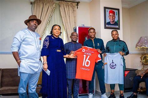 Christy Ucheibe Super Falcons Star Gifts Abia State Governor Alex Otti