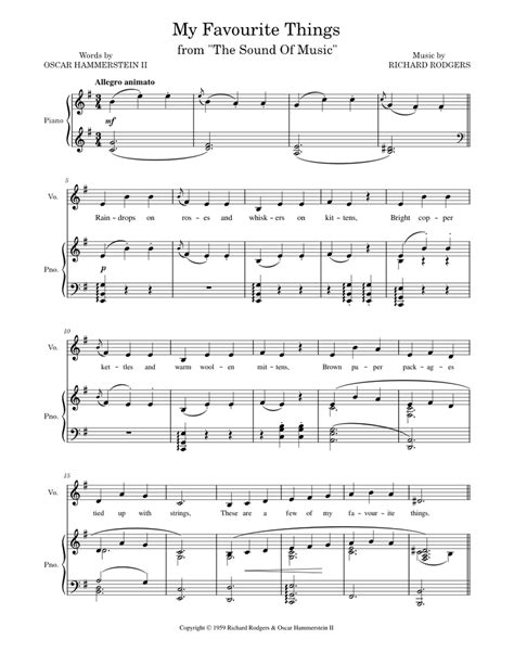 My Favourite Things Sheet Music For Piano Piano Duo