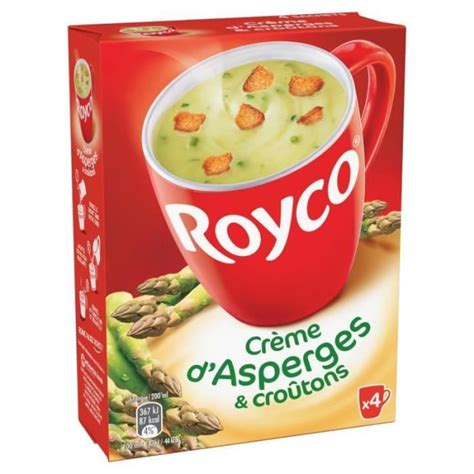 ROYCO Minute Soup Crème D Asperges Et Croûtons 80G Lot De 4