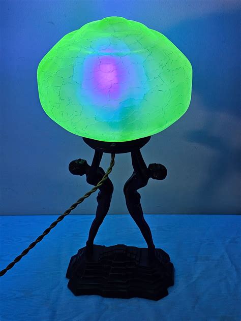 Art Deco Uranium Glass Lamp 6272