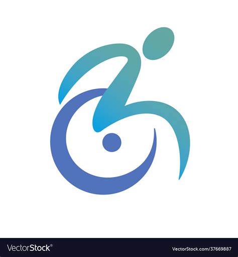 Passionate Disability People Support Logo Wheel Vector Image