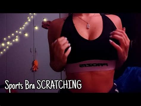 FAST And AGGRESSIVE FABRIC SCRATCHING With Long Nails Sports Bra