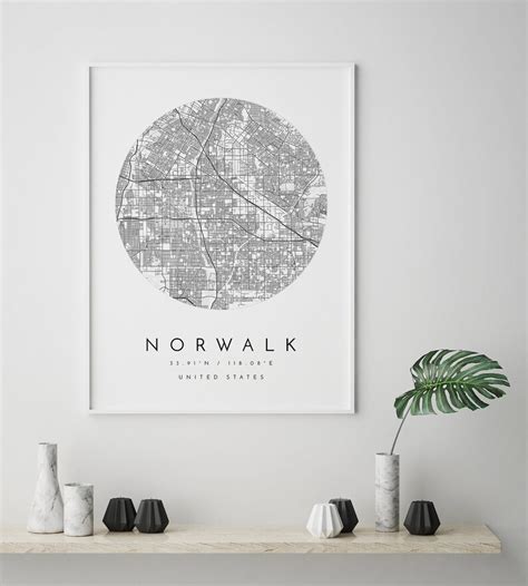 Norwalk Map Norwalk California City Map Home Town Map Etsy