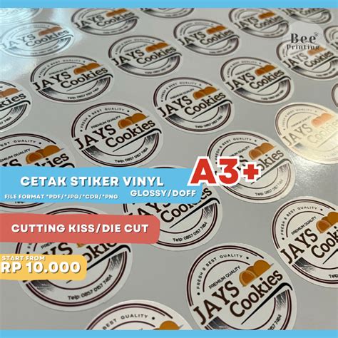 Jual Cetak Stiker Label Vinyl Glossy Doff A Stiker Label Kemasan