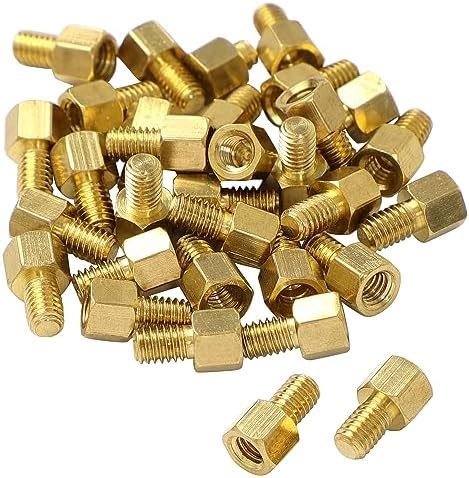 Amazon Uxcell Pcs M X Mm Mm Male Female Thread Brass Spacer