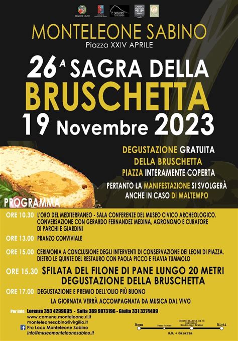 26 Sagra Della Bruschetta A Monteleone Sabino VisitLazio