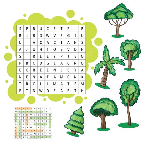 Trees Themed Word Search Puzzle Page Logic Word Vector Page Logic